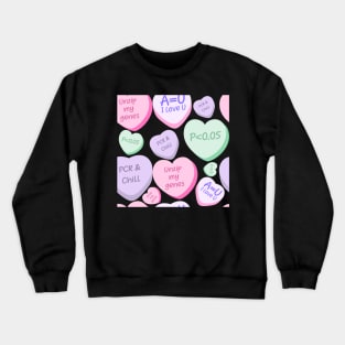 Cute Lovely Laboratory Hearts PCR and Chill Unzip my genes Sticker pack Crewneck Sweatshirt